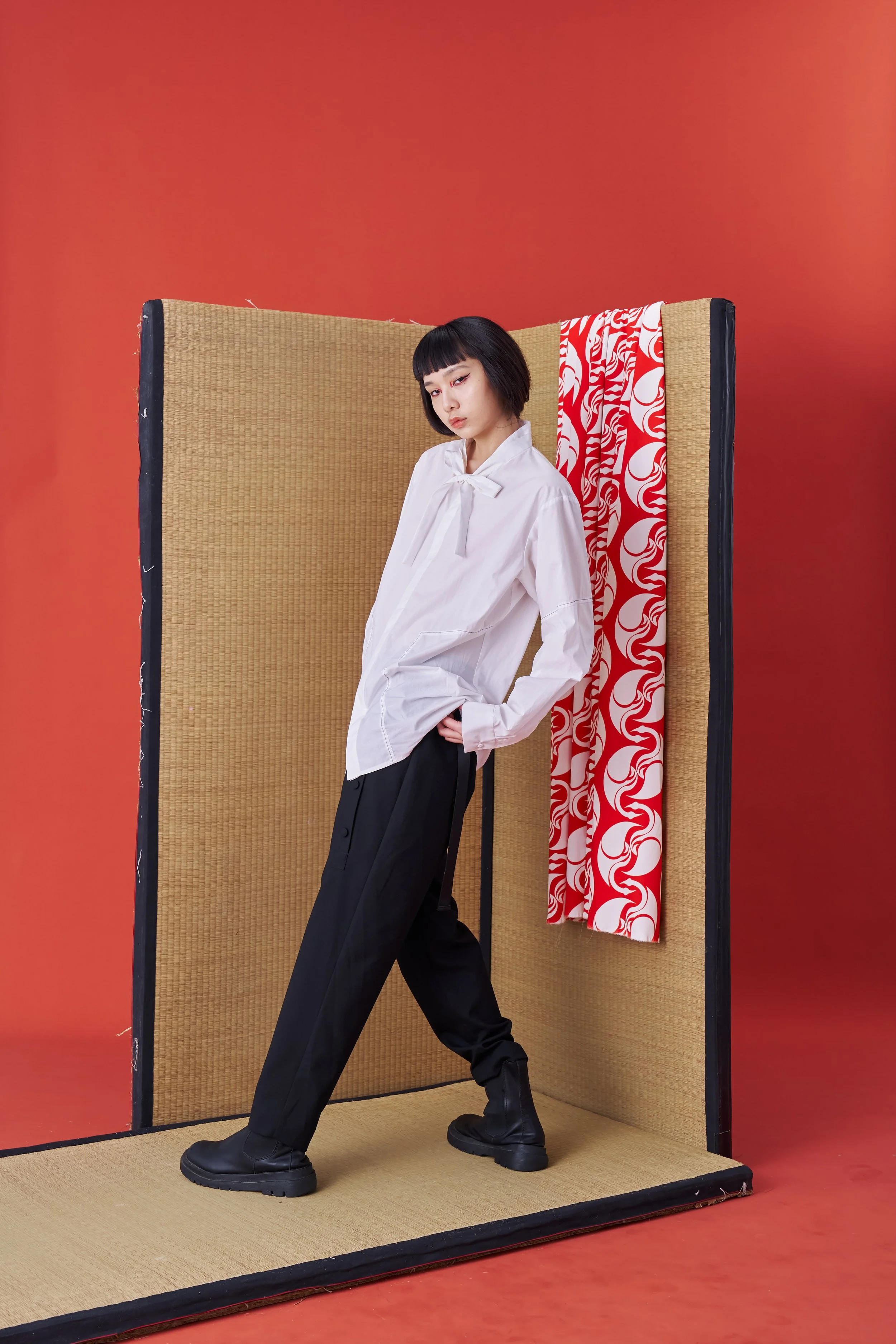 Deconstructed Collar Tie Shirt (White) — INF - Garment for the